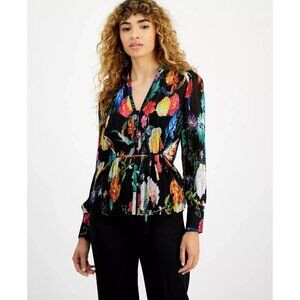 Guess Blouse Womens Size XS Multicolor Garden Glow Lisette Floral Top $98